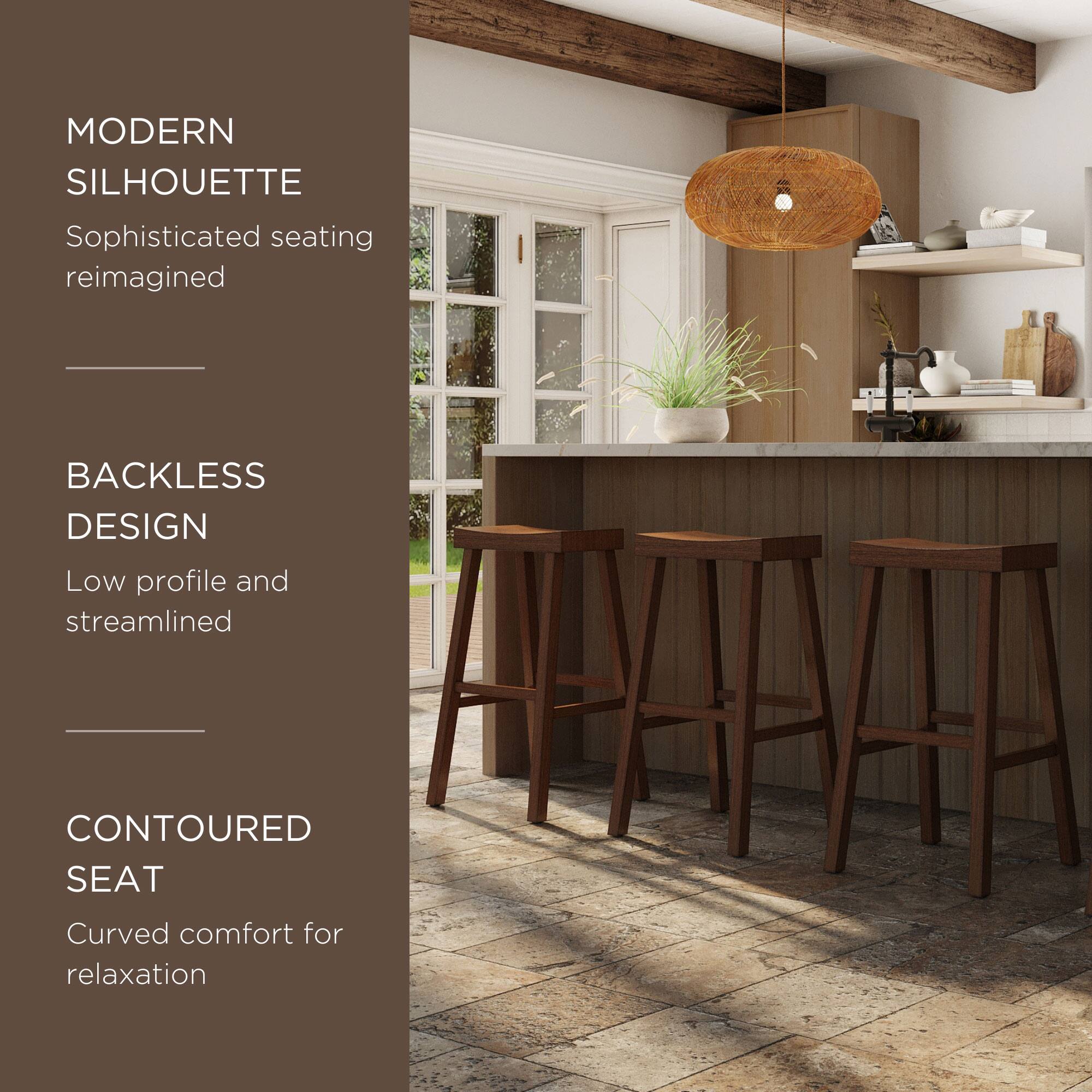 MODERN SILHOUETTE  
Sophisticated seating reimagined  

BACKLESS DESIGN  
Low profile and streamlined  

CONTOURED SEAT  
Curved comfort for relaxation