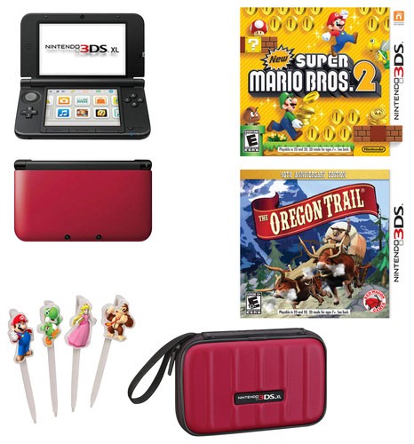 Korrupt Blå forælder Best Buy: Nintendo 3DS XL (Red/Black) with New Super Mario Bros. 2 and  Oregon Trail Red/Black 81U008