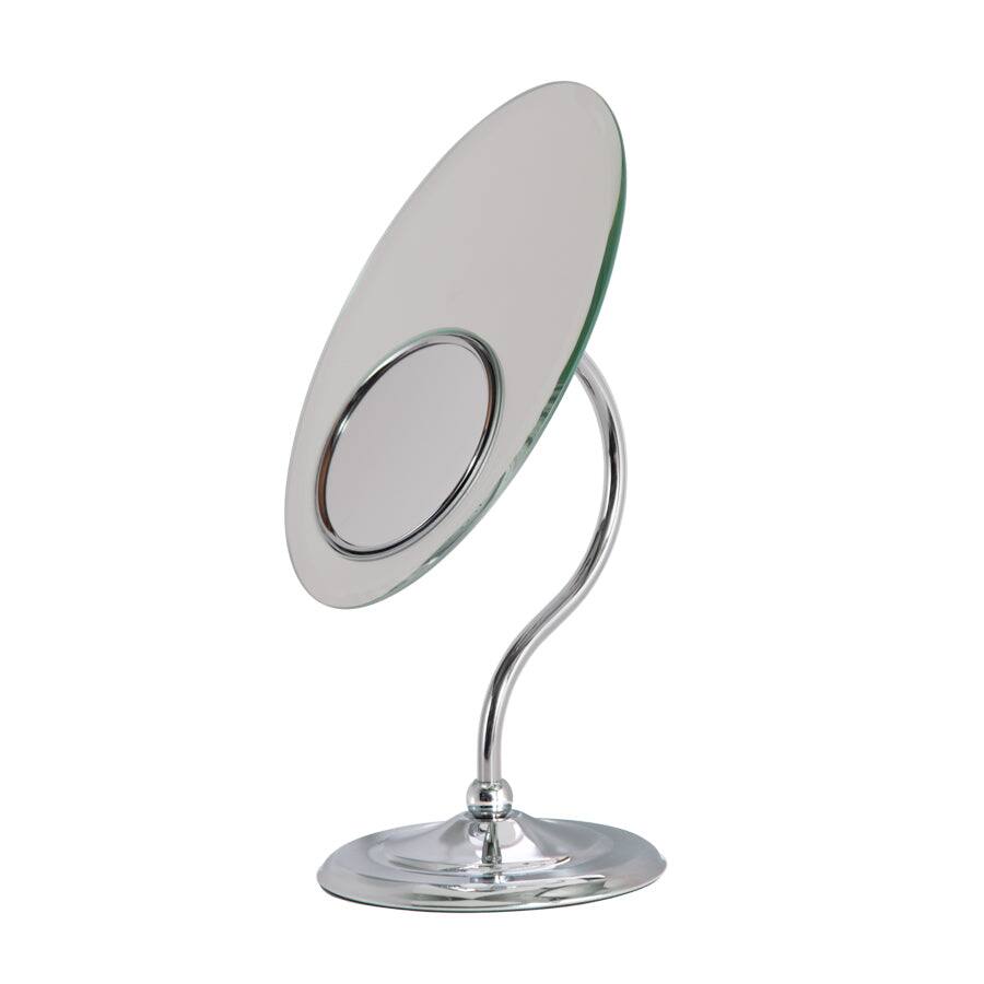 Front. Zadro - Tri-Optics Makeup Mirror with 8X/3X/1X Magnifications - Chrome.