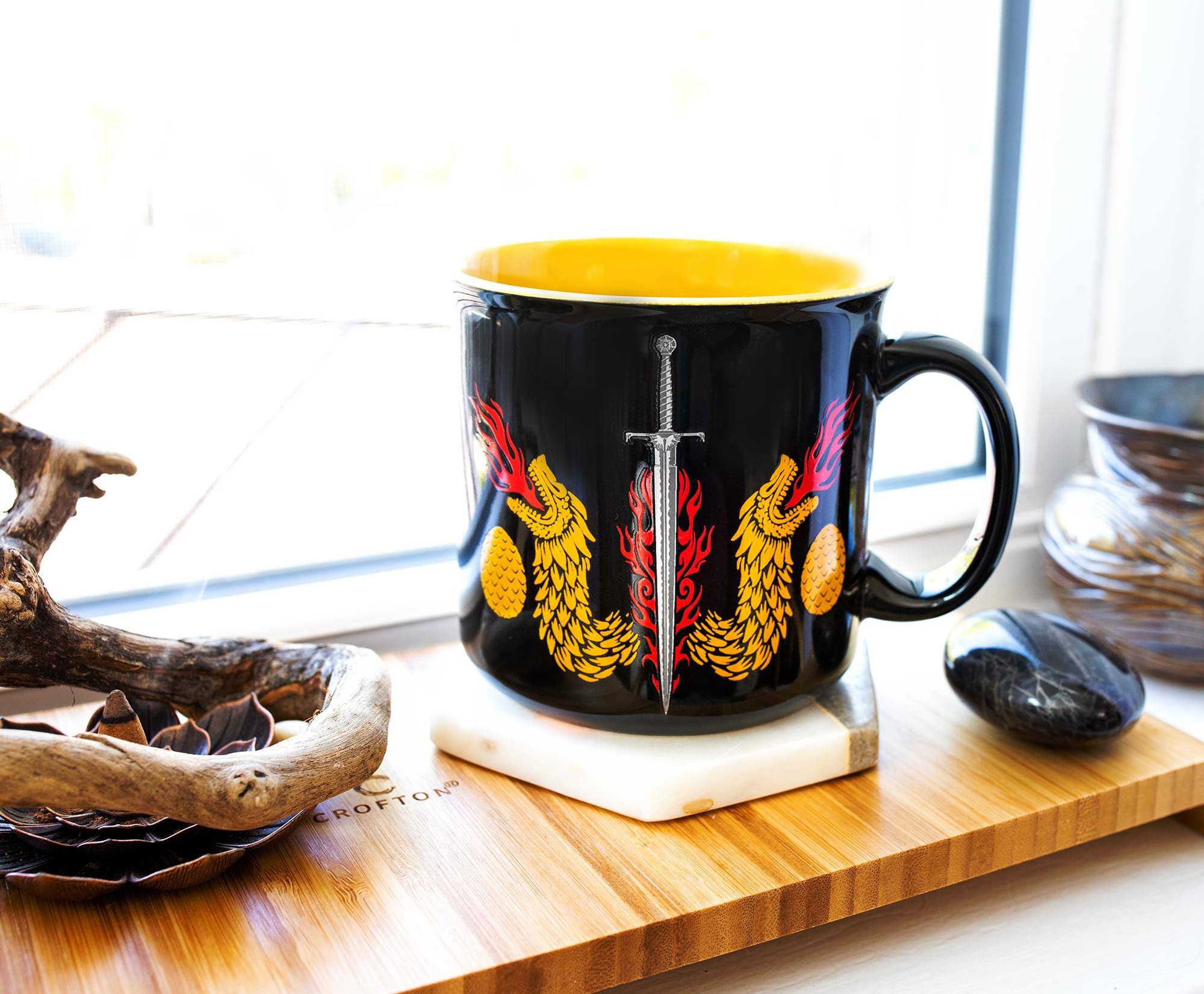 Alt View 4. Silver Buffalo - Game of Thrones House of the Dragon Ceramic Camper Mug | Holds 20 Ounces - Black.