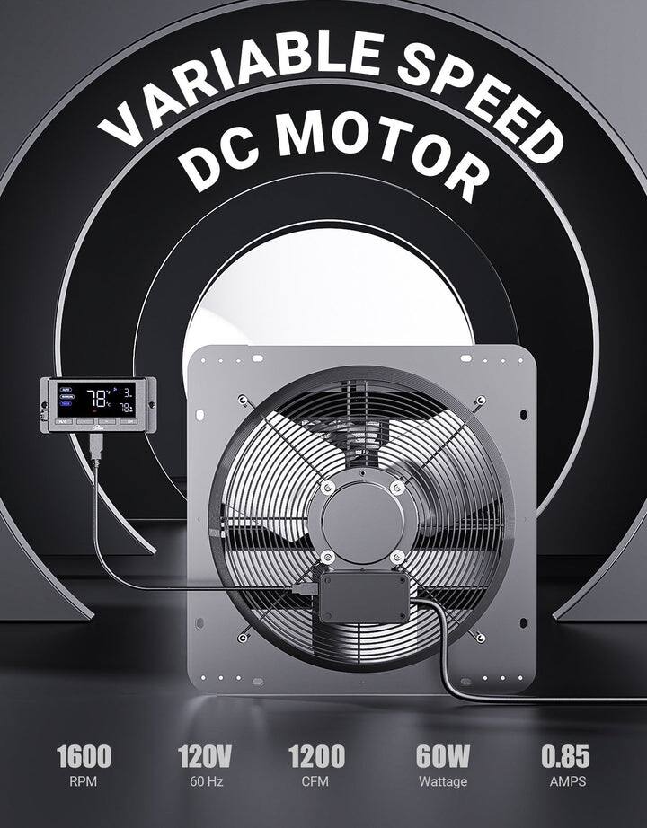 VARIABLE SPEED DC MOTOR  
1600 RPM  
120V 60 Hz  
1200 CFM  
60W  
0.85 AMPS