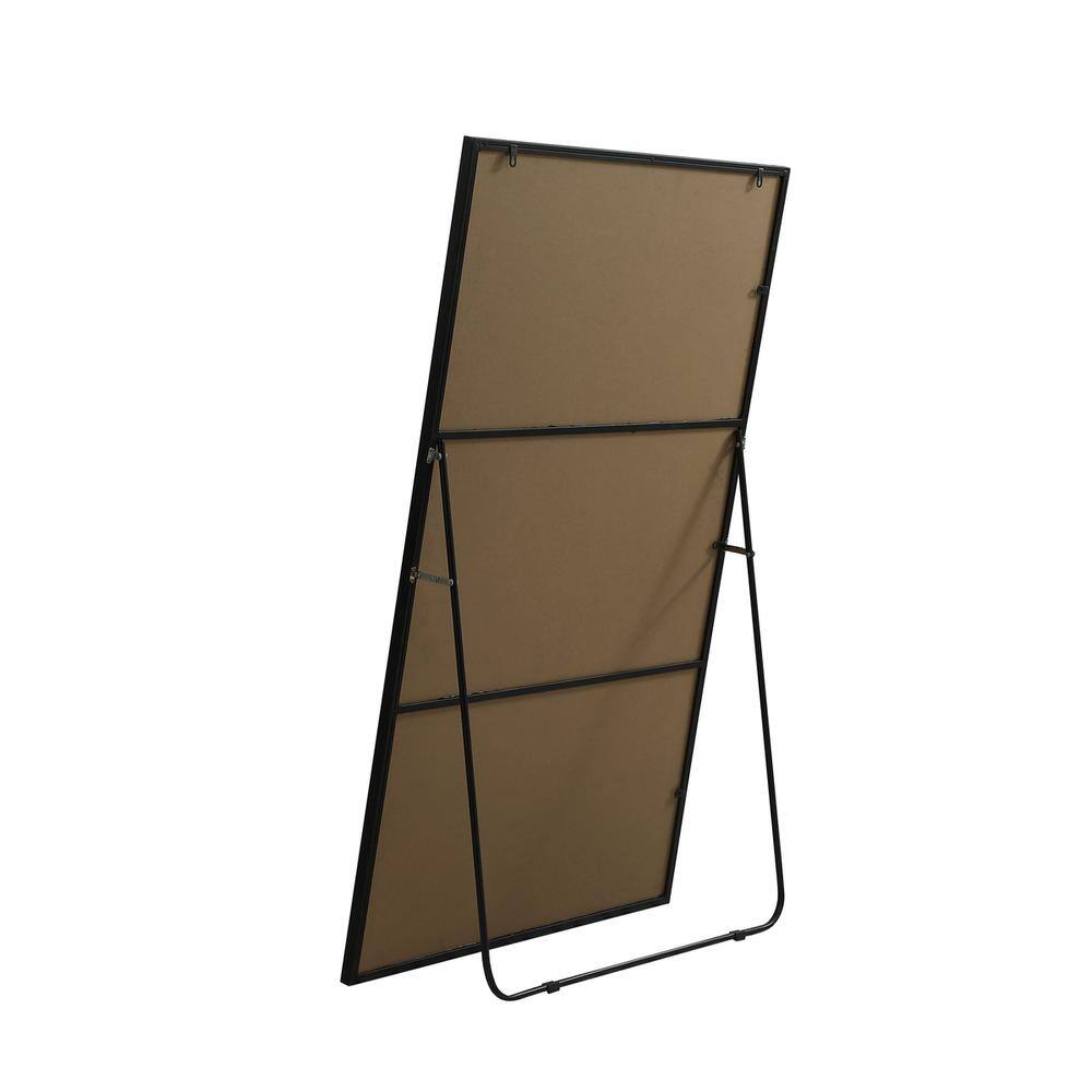 Alt View 1. Elegant Decor - Metal Frame Rectangle Full Length Mirror 36x60 Inch in Black - Black.