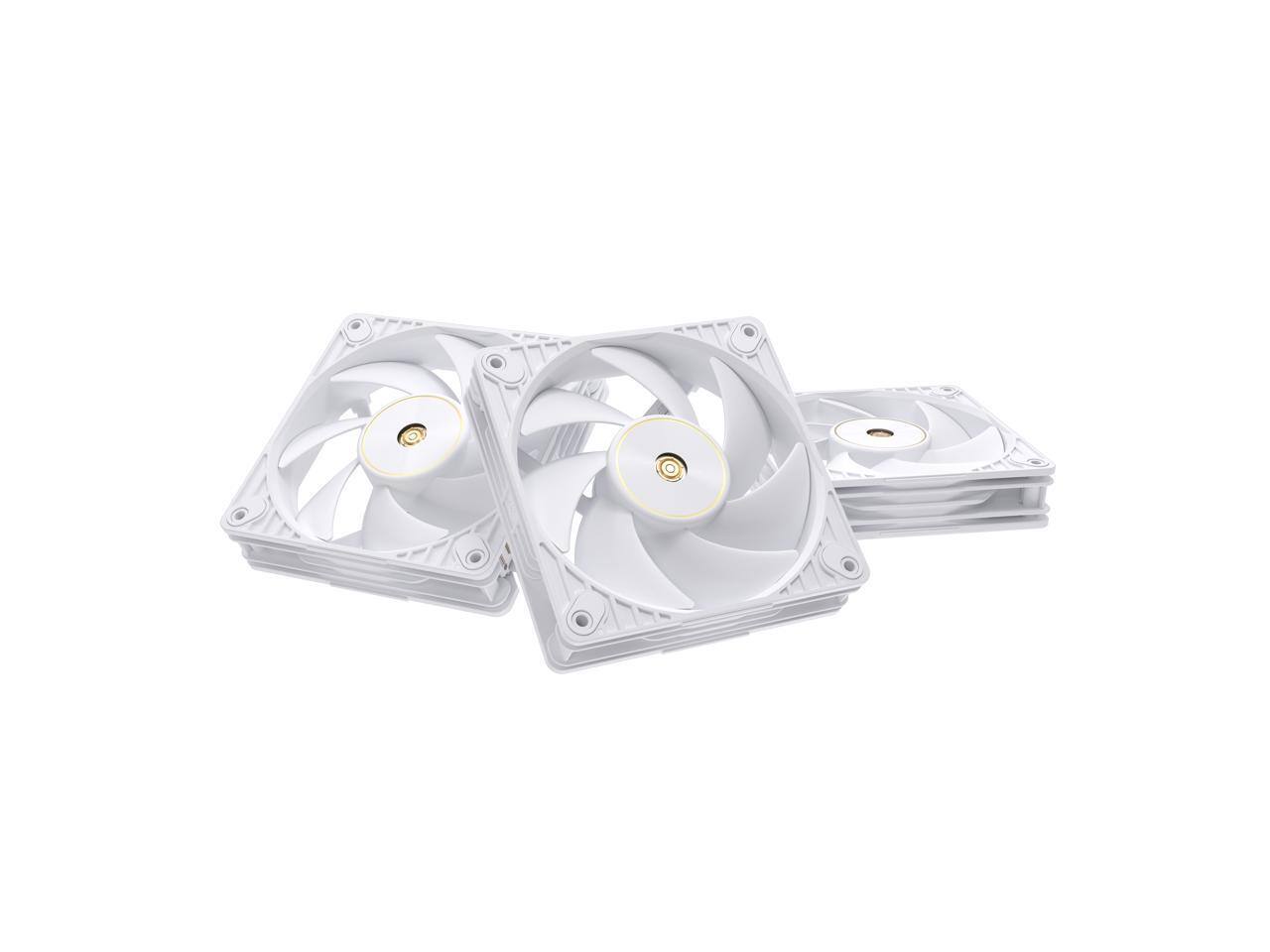 Front. ASUS - ASUS ProArt PF120 White Edition 3-Pack 120mm PWM Fans, 3000RPM, High Airflow/Static Pressure, Daisy-Chain, Controller - White.