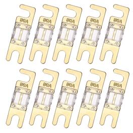 Unique Bargains - 10pcs 80A 125V Mini ANL Fuse Replacement, Electrical Protection Blade Fuse for Automotive Marine Audio Video System - White