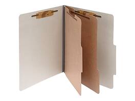 ACCO - Pressboard Classification Folders, Letter Size, 2 Dividers, 10/Box - Mist Gray