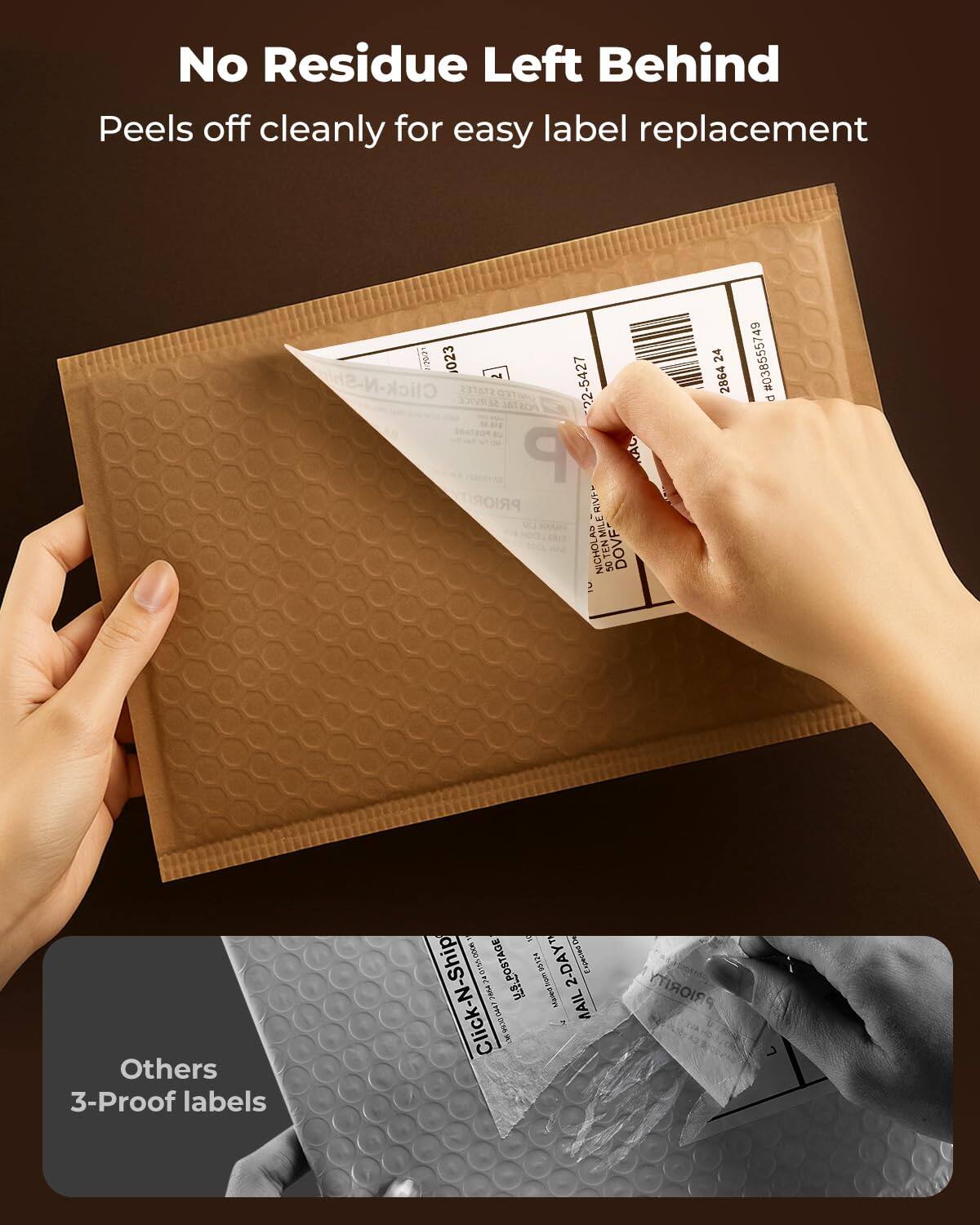 No Residue Left Behind  
Peels off cleanly for easy label replacement  

Others  
3-Proof labels