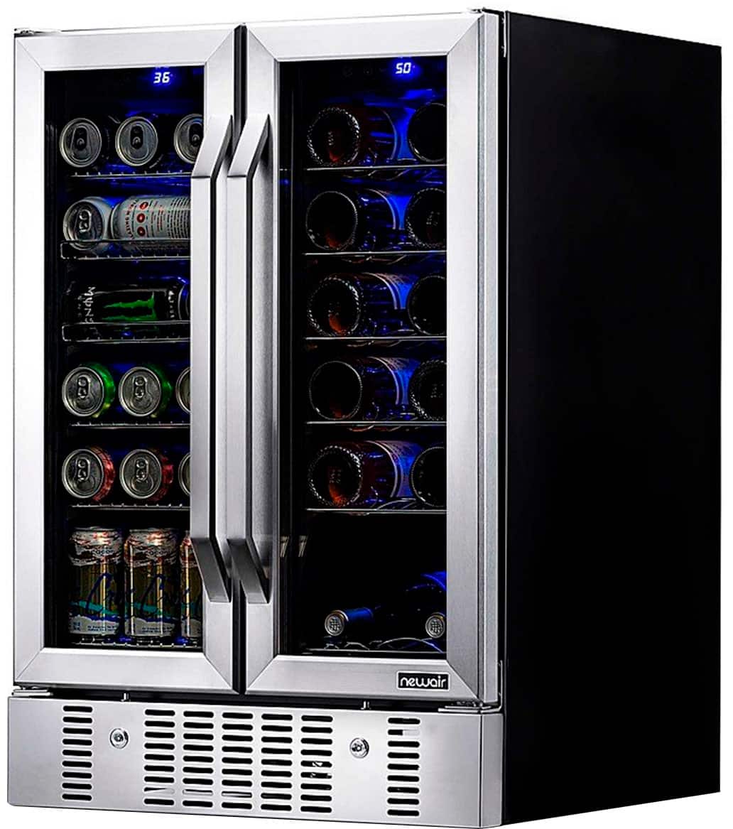 NewAir Refurbished 18Bottle Wine and 60Can Dual Zone Beverage Cooler