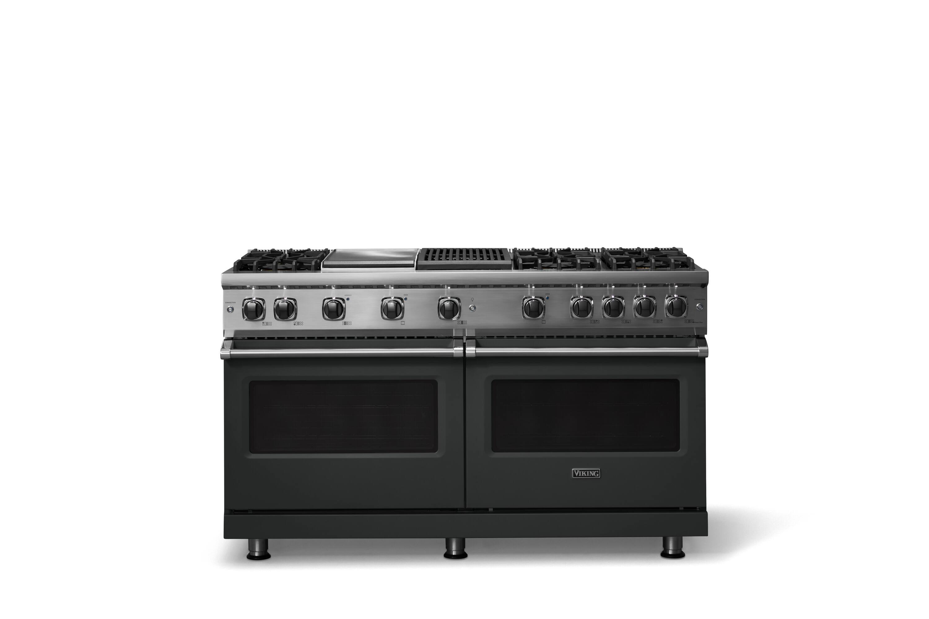 Alt View 1. Viking - 8.0 Cu. Ft. 60"W. Professional 5 Series Freestanding Double Oven Gas Convection Range - Antique Bronze.