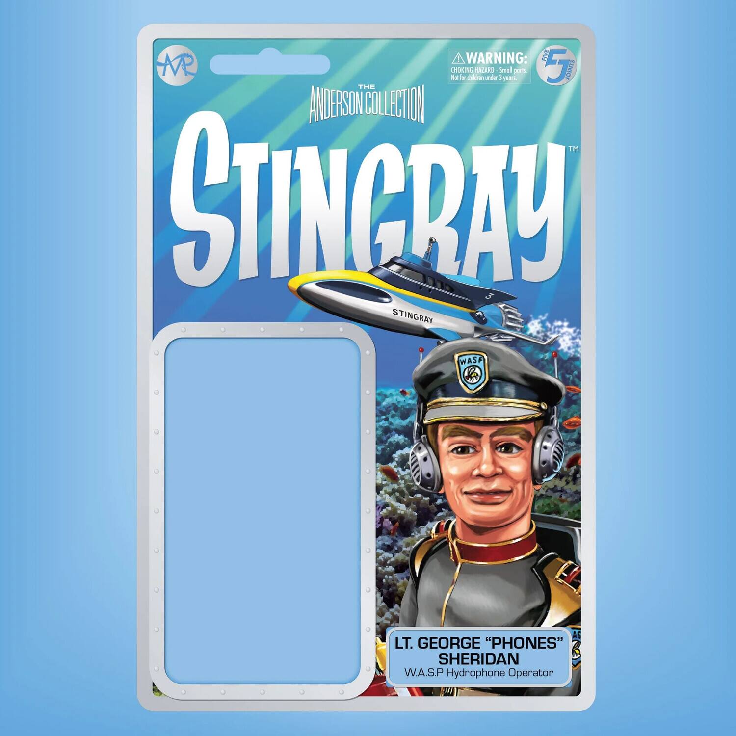 WARNING: E M CHOKING HAZARD - Small parts. Not for children under 3 years. THE ANDERSON COLLECTION TM STINGRAY LT. GEORGE "PHONES" SHERIDAN W.A.S.P Hydrophone Operator