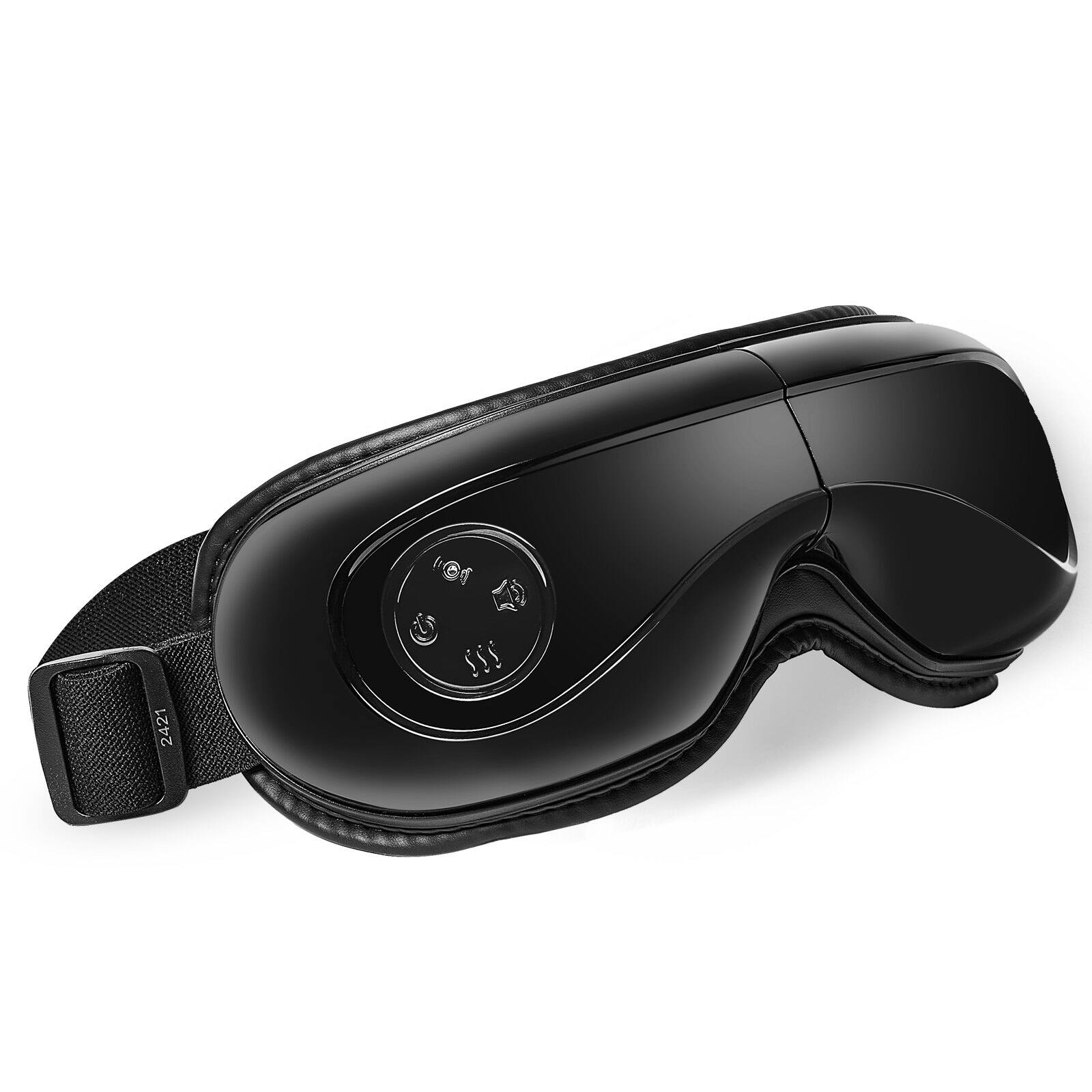 Alt View 8. Glintex - Heated Eye Massager Foldable Eye Care Device with 5 Modes Bluetooth Music for Eye Strain and Relaxation - Black.