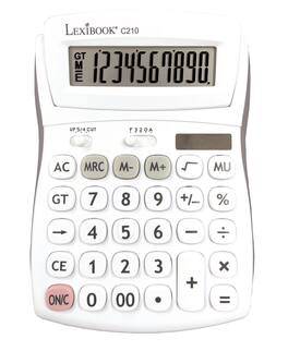 Lexibook - 10-Digit Pocket Calculator with Adjustable Screen Angle and Rubber Finish
