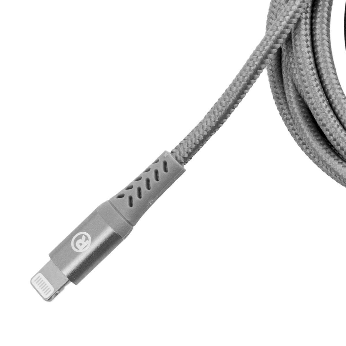 Alt View 1. RadioShack - Charging Cable USB to Lightning – 6 ft - Gray.