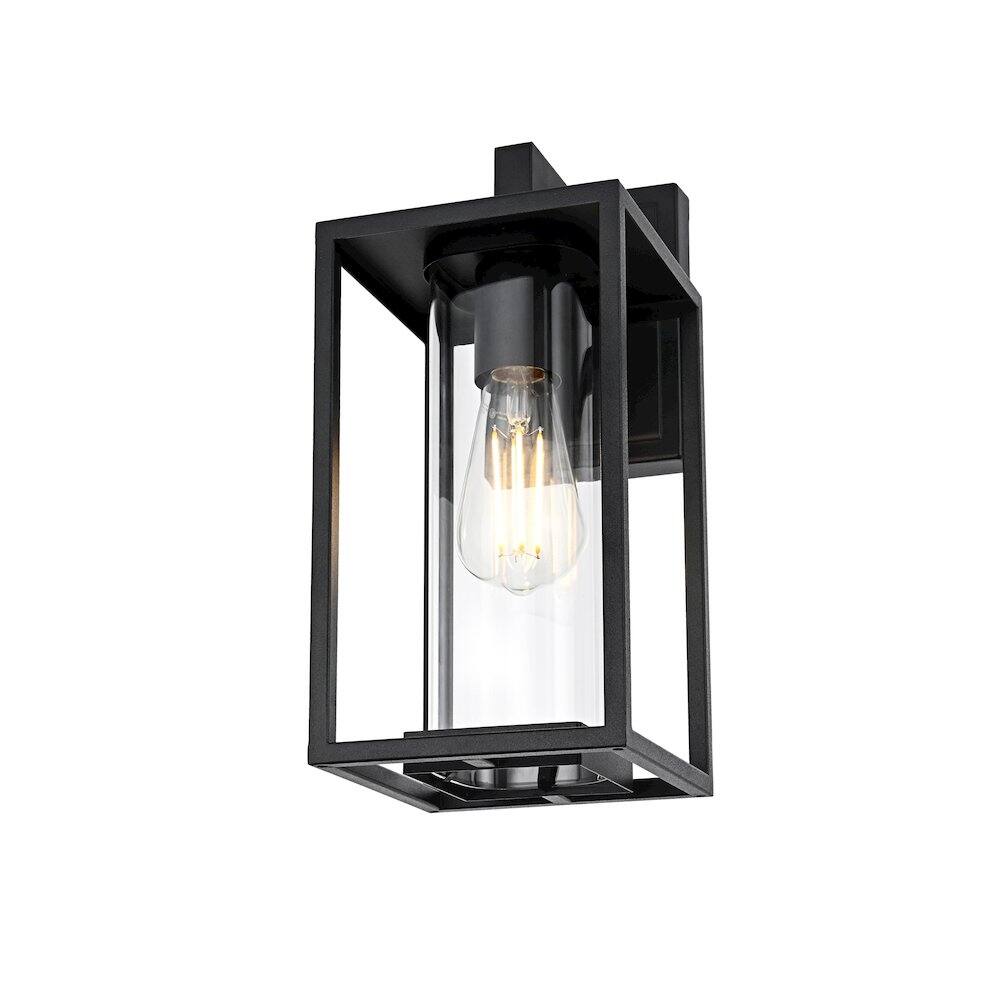 Left. Elegant Lighting - Memphis 7 inch Outdoor Pendant in Black - Black.
