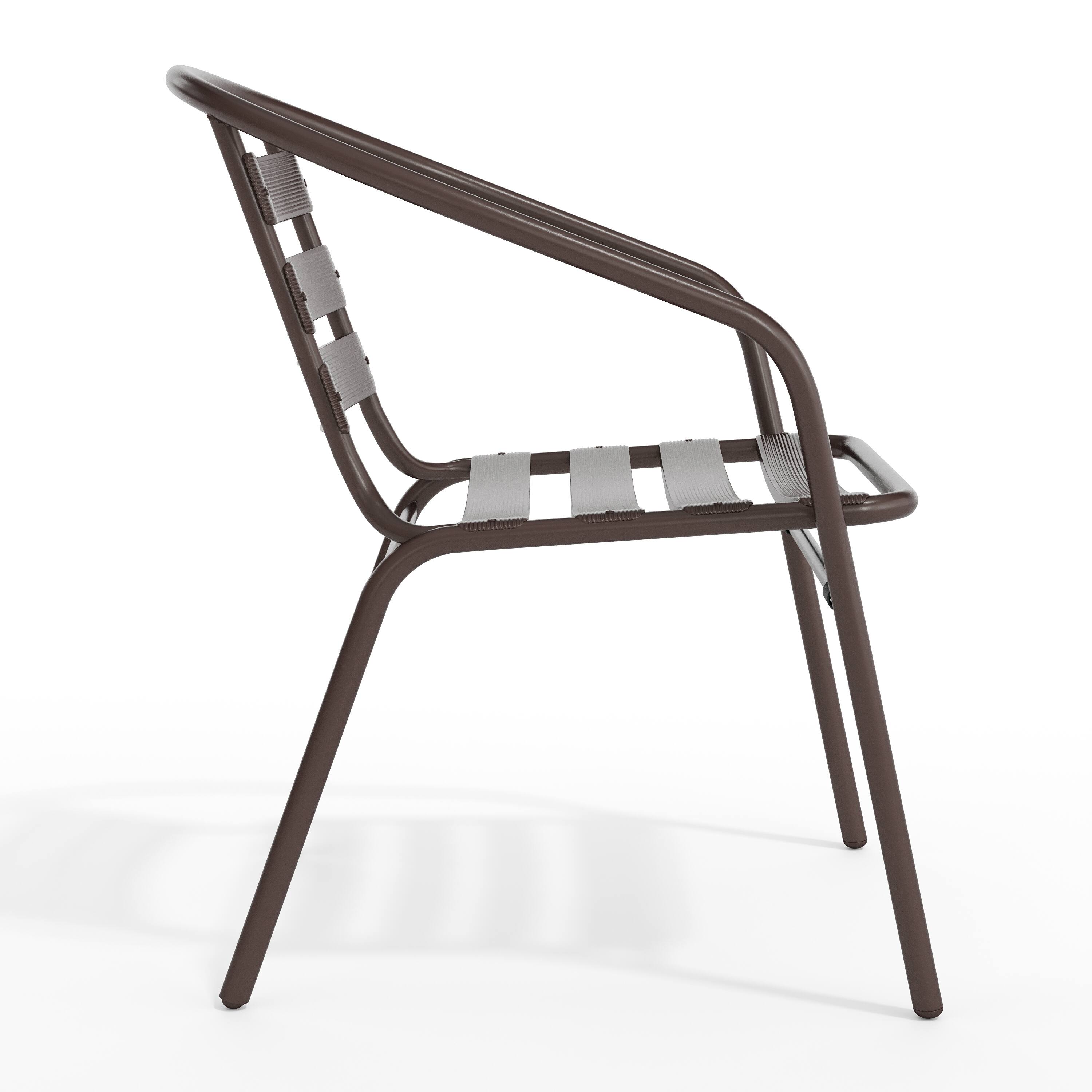 Alt View 10. Emma + Oliver - Metal Restaurant Dining Stack Chair with Aluminum Slats - Bronze.