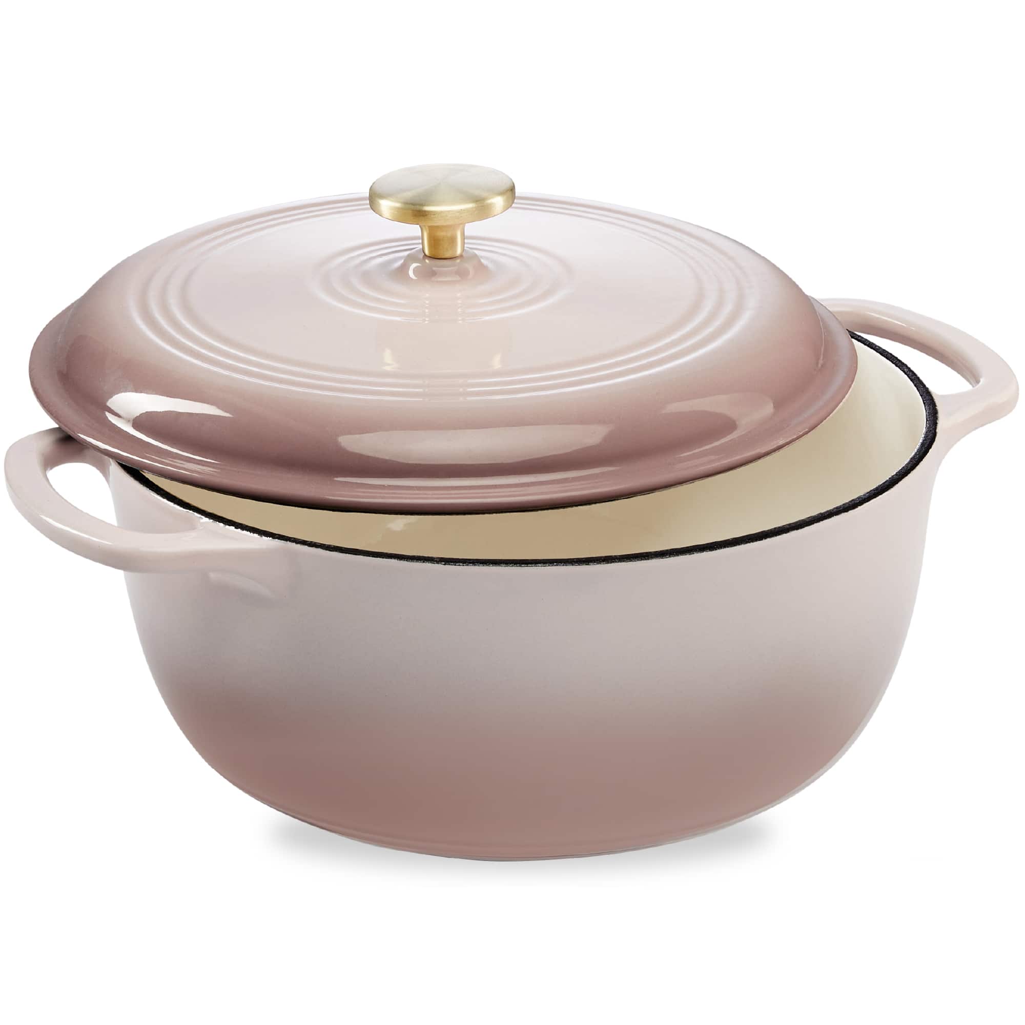 Front. Best Choice Products - Best Choice Products 7.5 Quart Enamel Cast-Iron Dutch Oven, Heavy-Duty Cookware w/ Dual Handles, Lid - Mushroom Beige - Mushroom Beige.