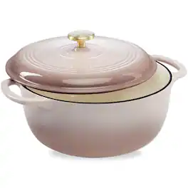 Best Choice Products - 7.5 Quart Enamel Cast-Iron Dutch Oven, Heavy-Duty Cookware w/ Dual Handles, Lid - Mushroom Beige
