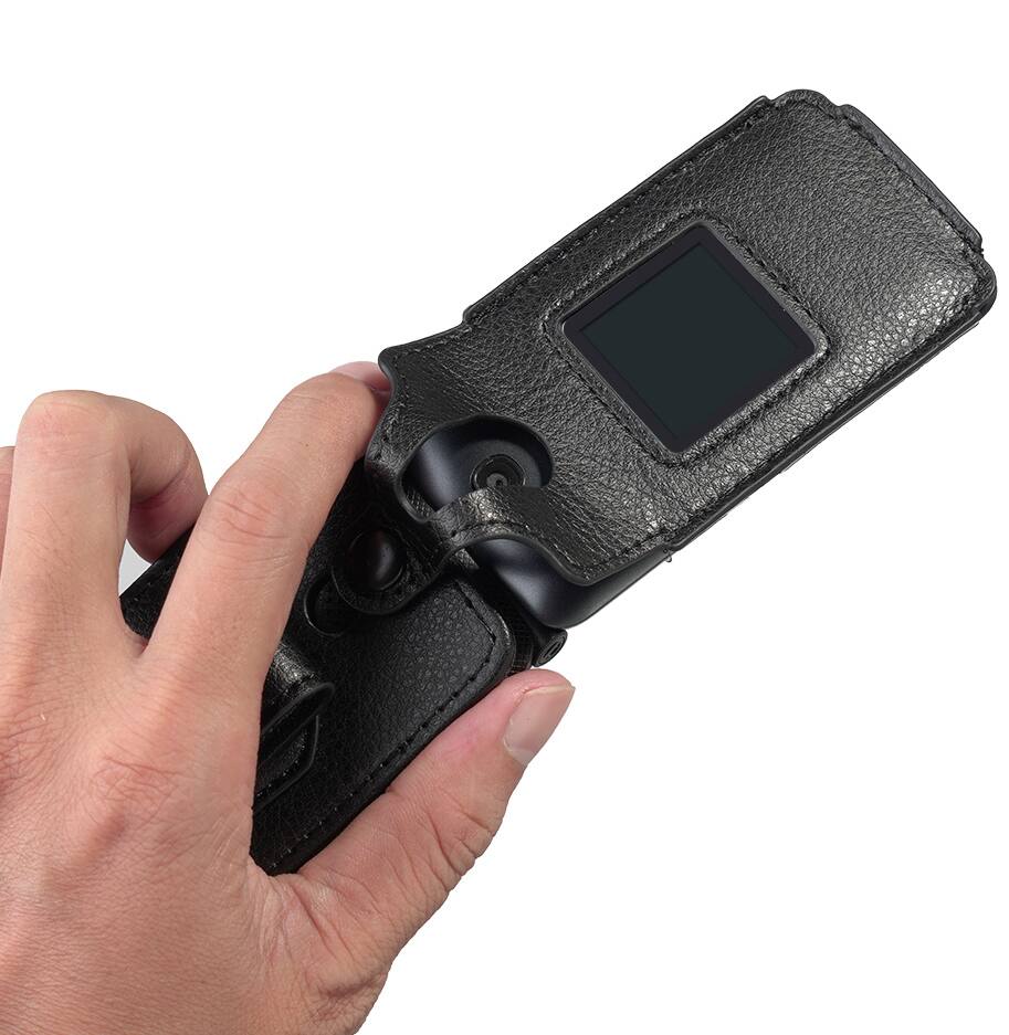 Alt View 5. Nakedcellphone - Vegan Leather Case with Belt Clip for Alcatel Go Flip V (2019) - Black.