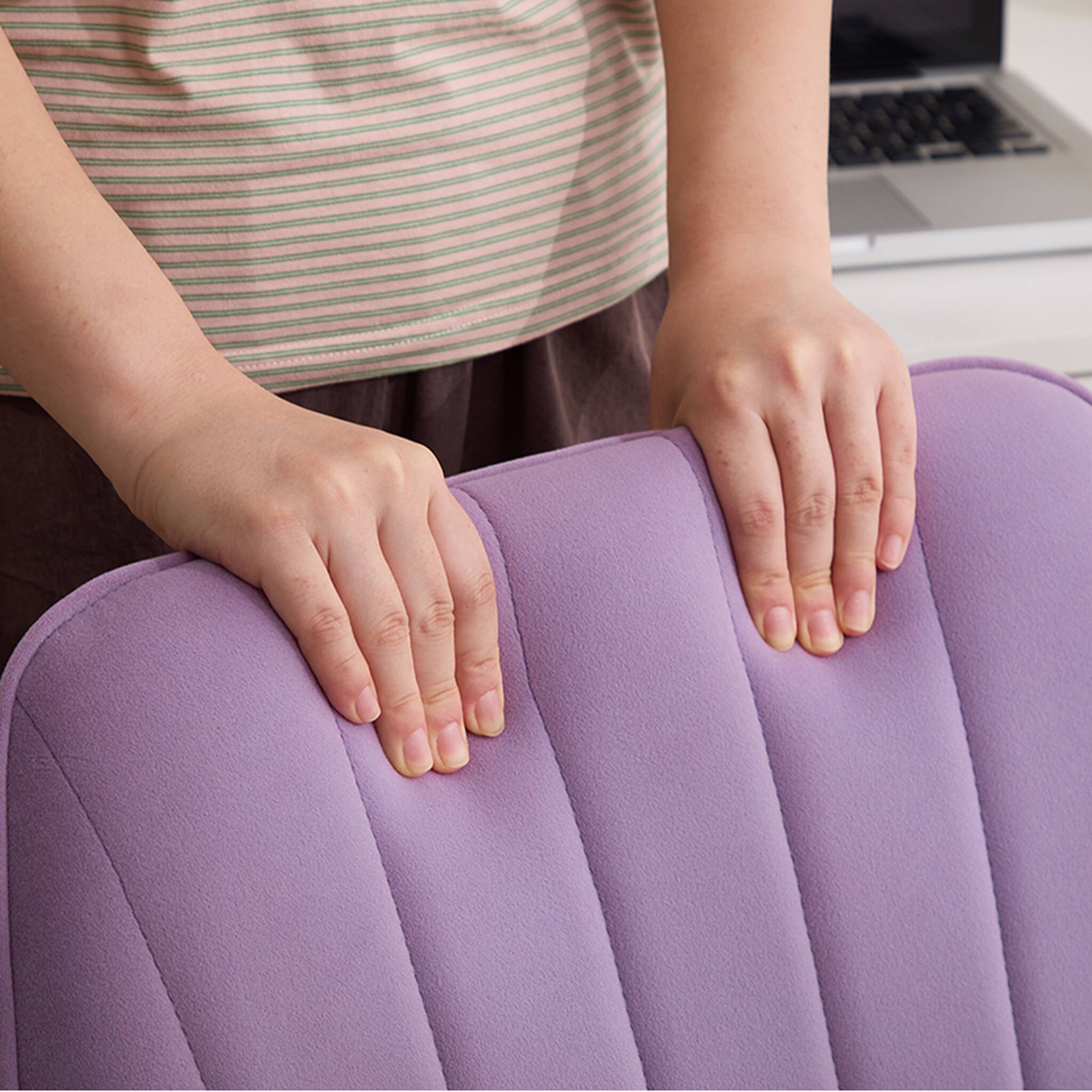 Alt View 5. Forest'nSky - Silver Metal Adjustable Office Chair with Ergonomic Swivel Chair, Backrest Seat,Lilac - Lilac.