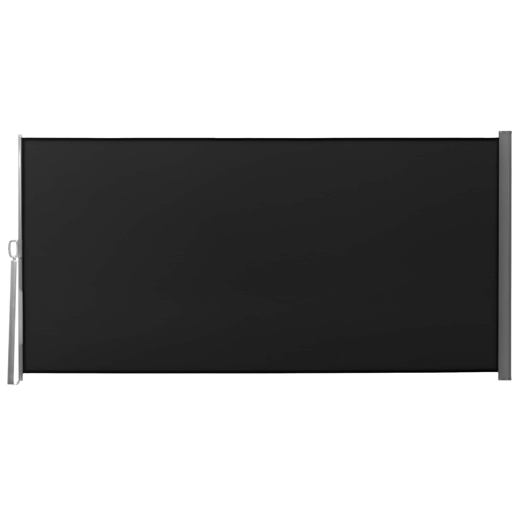 Outsunny - 118" x 63" Side Awning, Retractable Privacy Screen & Driveway Guard, Instant Outside Screen, Wall, or Fence - Black