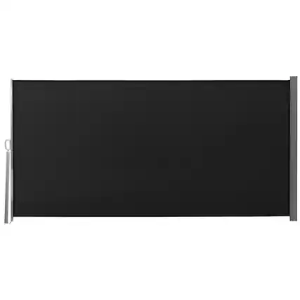 Front. Outsunny - 118" x 63" Side Awning, Retractable Privacy Screen & Driveway Guard, Instant Outside Screen, Wall, or Fence - Black.