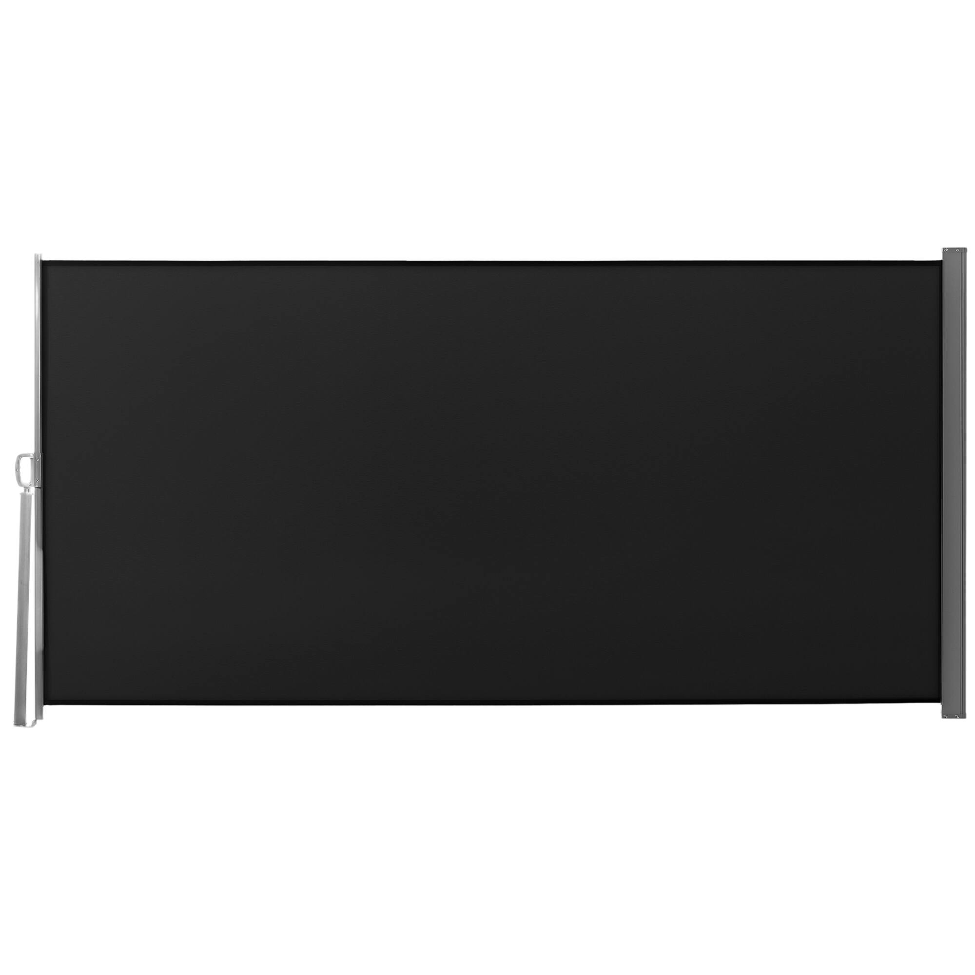 Front. Outsunny - 118" x 63" Side Awning, Retractable Privacy Screen & Driveway Guard, Instant Outside Screen, Wall, or Fence - Black.
