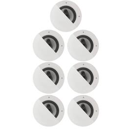 Acoustic Audio by Goldwood - CSic64 Frameless 6.5" in Ceiling 7 Piece Speaker Set 3 Way Home Theater Speakers - Paintable White