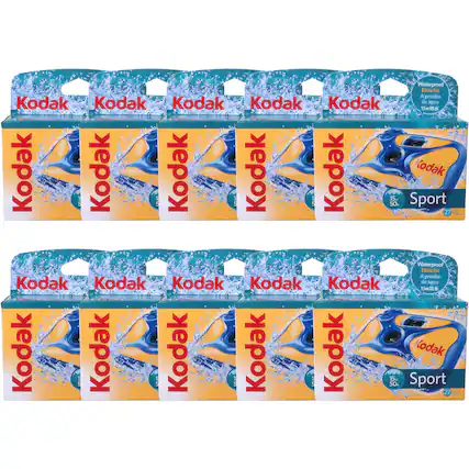 Waterproof
A prueba de agua
15m
Kodak
Sport
15m/50ft
27 exp.
Waterproof
A prueba de agua
15m/50ft
Kodak
Sport
15m/50ft
27 exp.