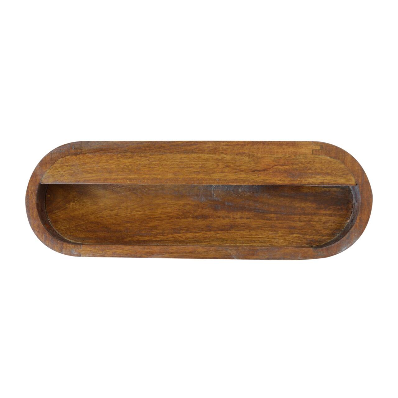 Alt View 5. Artisan Furniture - Artisan Furniture Solid Wood Wall Mounted Round Chestnut Nightstand, 1 Drawer, Light Brown - Chestnut.