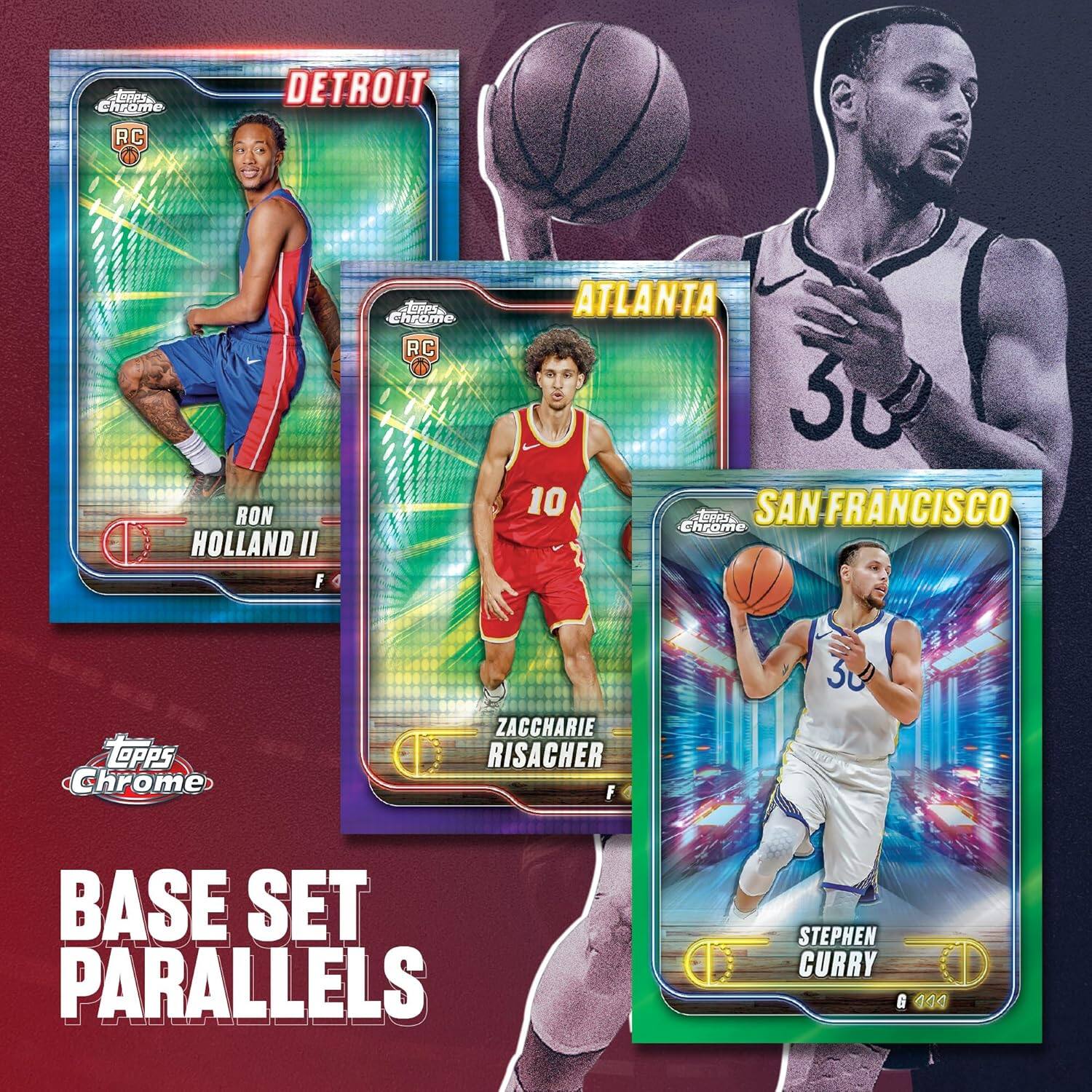 - Detroit: Ron Holland II F 2005 Chrome RC
- Atlanta: Zaccharie Risacher F 50
- San Francisco: Stephen Curry G 100

Base Set Parallels