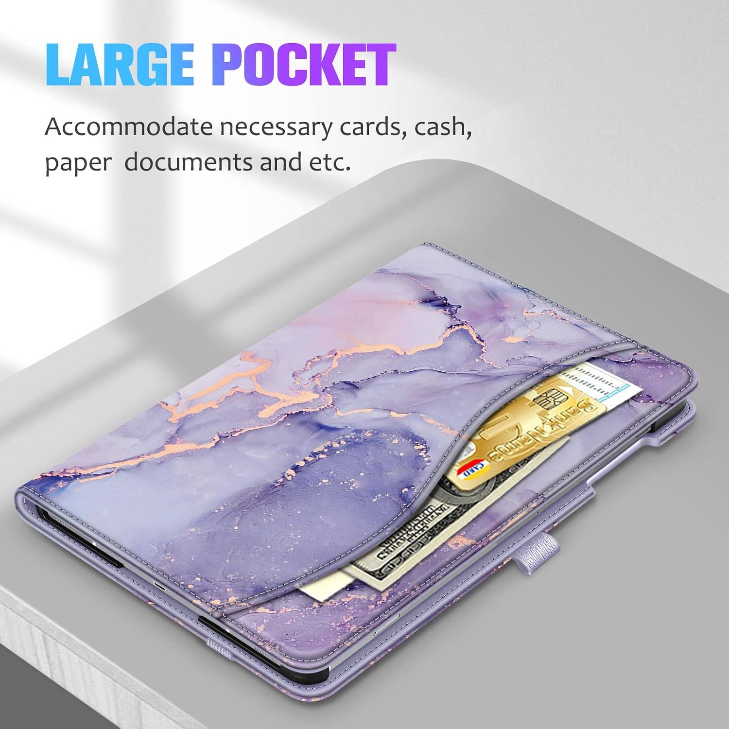 LARGE POCKET  
Accommodate necessary cards, cash, paper documents and etc.  

Bank CARD  
Name CDI CHINFNGELLANA