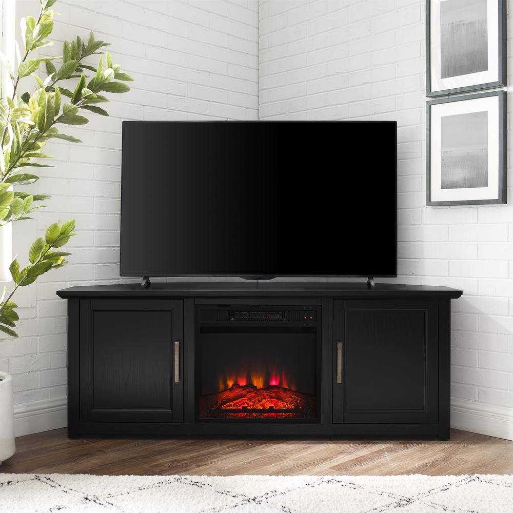 Alt View 2. Crosley Furniture - Camden Corner Fireplace Tv Stand For 65+ Inch Tv - Black.