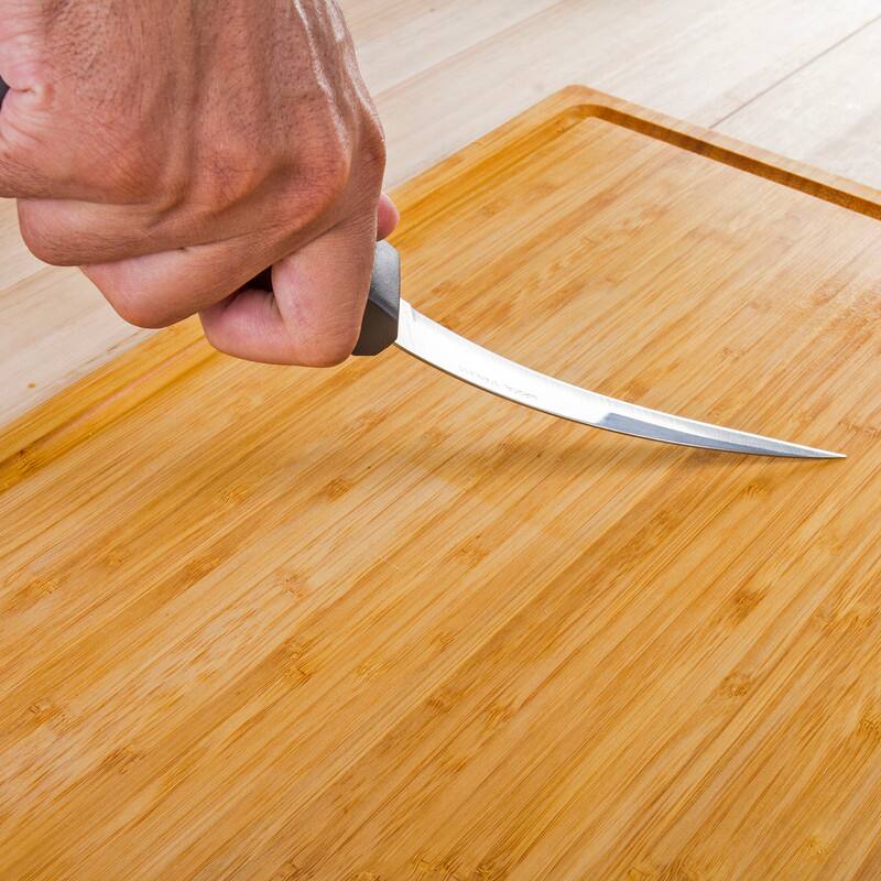 Alt View 2. Kitchen + Home - Fillet Knife - 7" Flexible Stainless Steel Curved Boning Knife - black.