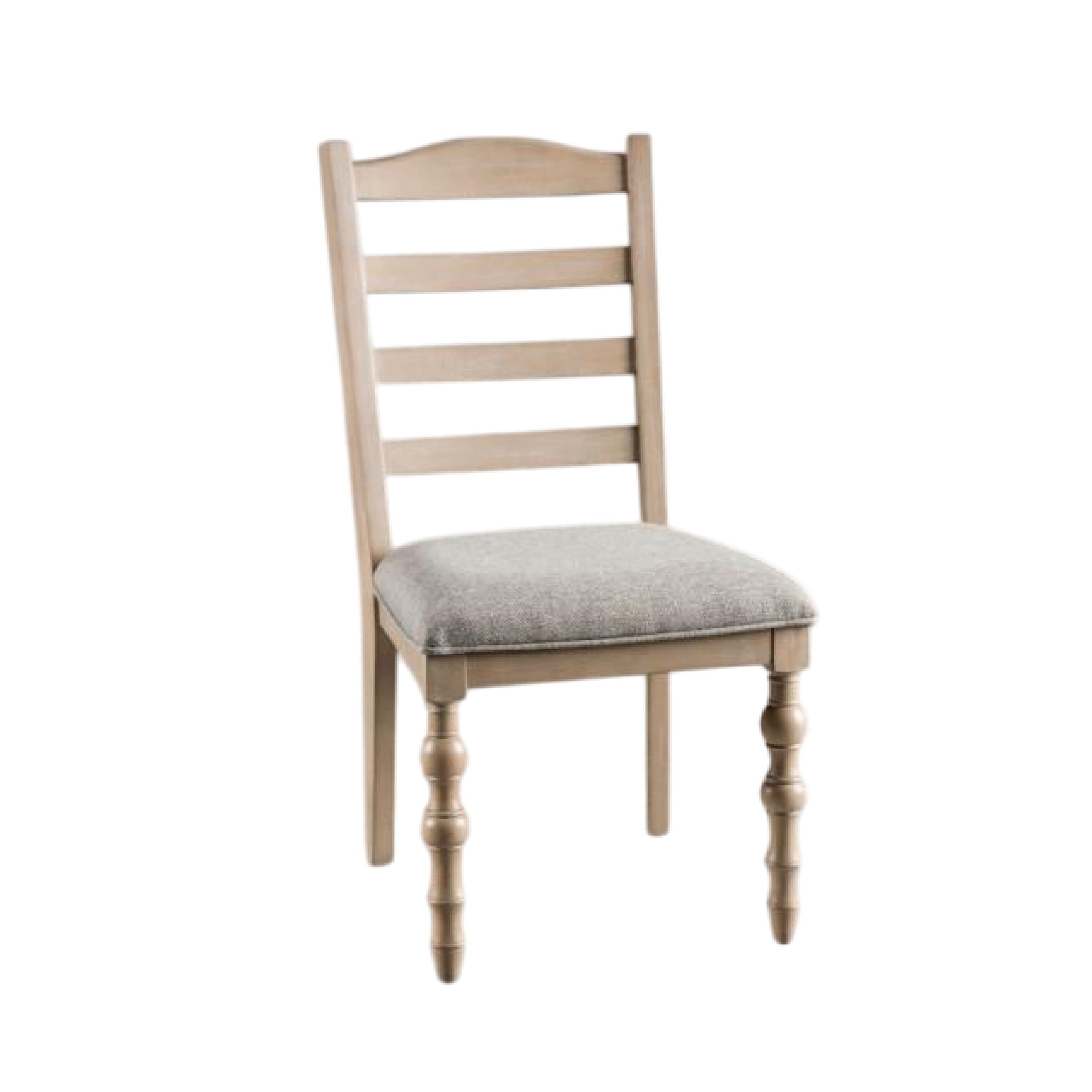 Manhattan Lane - Cherie Dining Side Chair Set of 2, Turned Legs, Light Brown Solid Wood - Light White Wash Brown, Gray