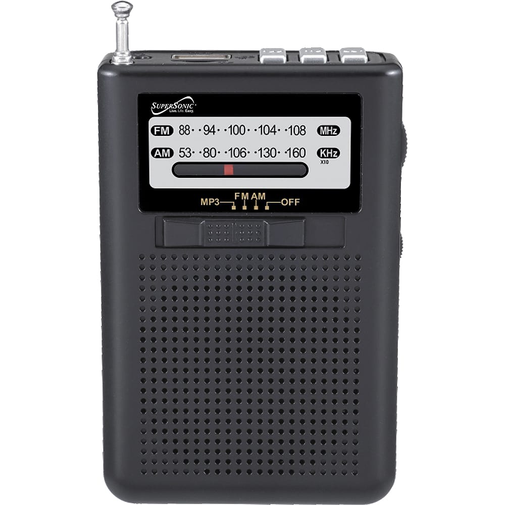 Supersonic - GoRadio+ Portable AM/FM Radio - Black
