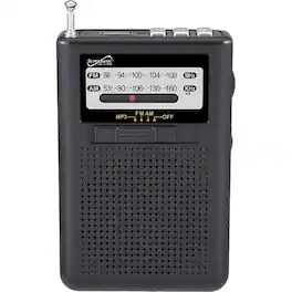 Supersonic - GoRadio+ Portable AM/FM Radio - Black