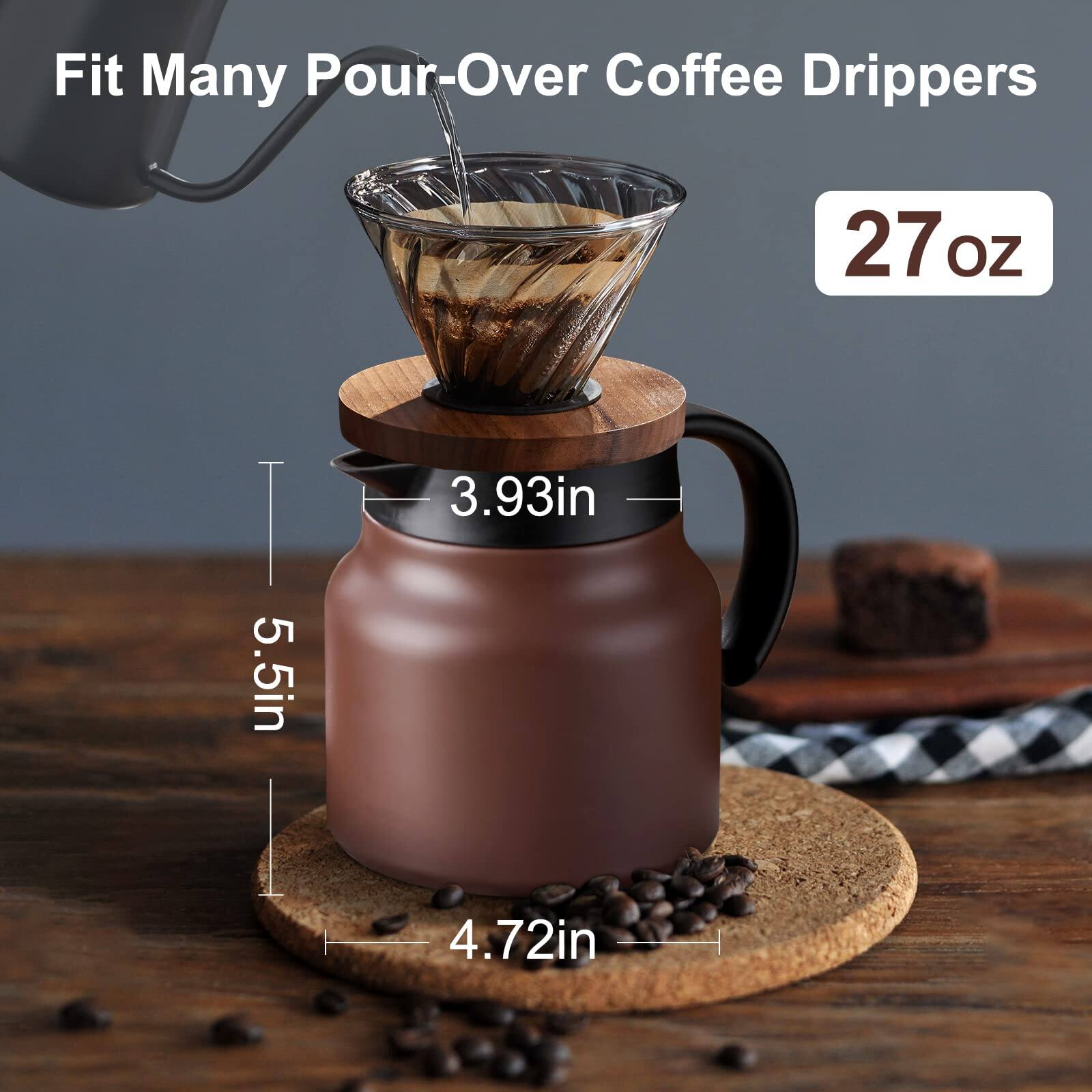 Dapper Styles Thermal Coffee Carafe/tea Pot With Ceramic Liner Thermo ...