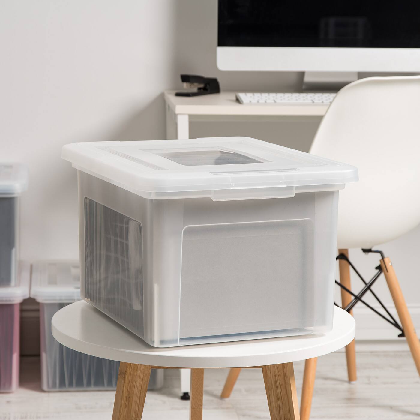 Alt View 2. IRIS USA - IRIS USA Letter Legal Size Plastic File Box, Home Organizing Storage Container.