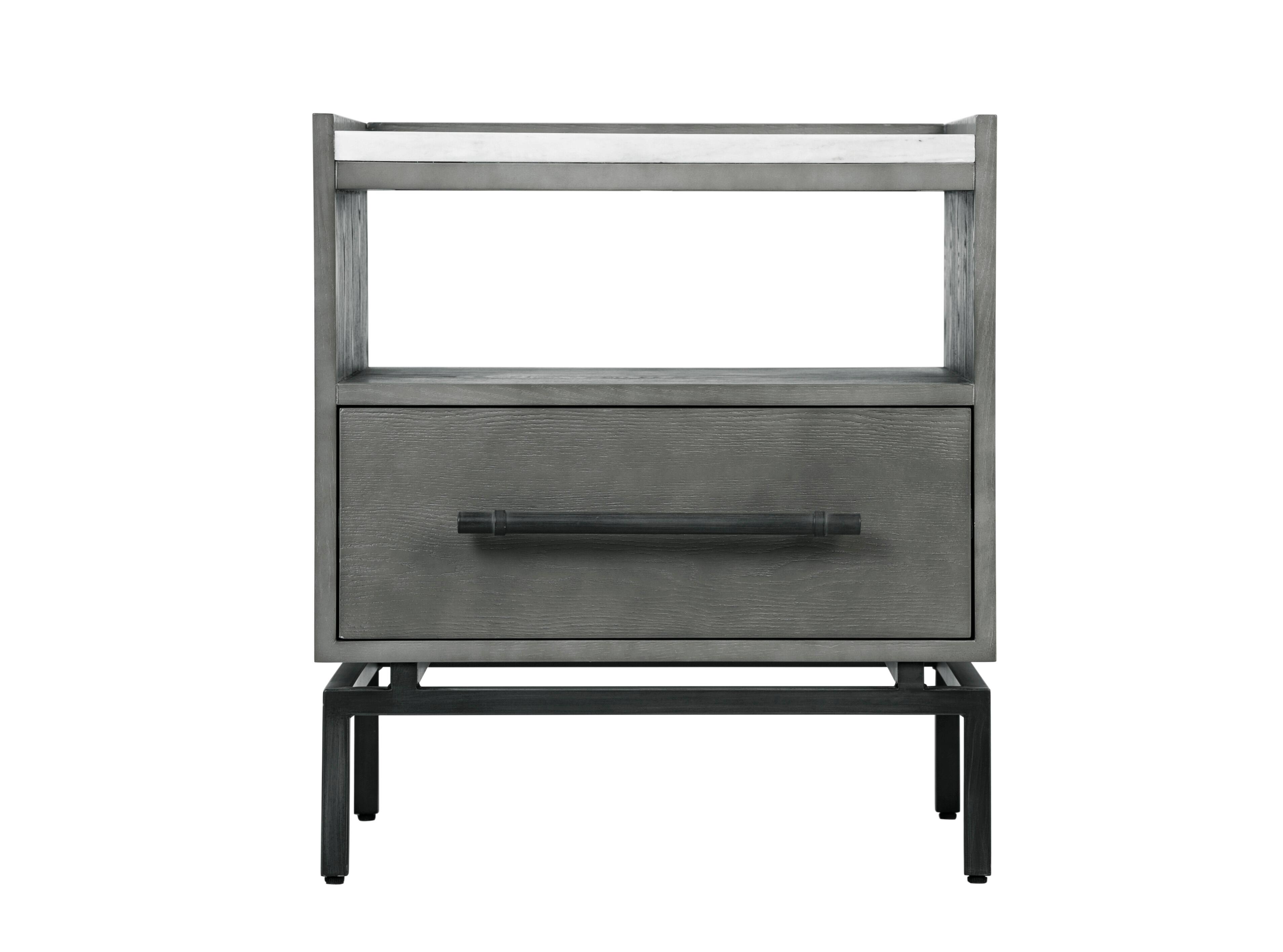 Alt View 2. Tommy Hilfiger - Tommy Hilfiger Ascher Bedside Table, Nantucket Gray - Nantucket Gray.