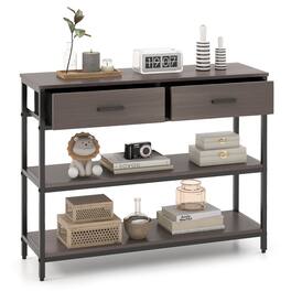 Ecooso - Console Table with Folding Fabric Drawers for Entryway or Bedroom Storage - Gray