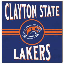 Jardine - Clayton State Lakers 10'' x 10'' Retro Team Sign - Blue