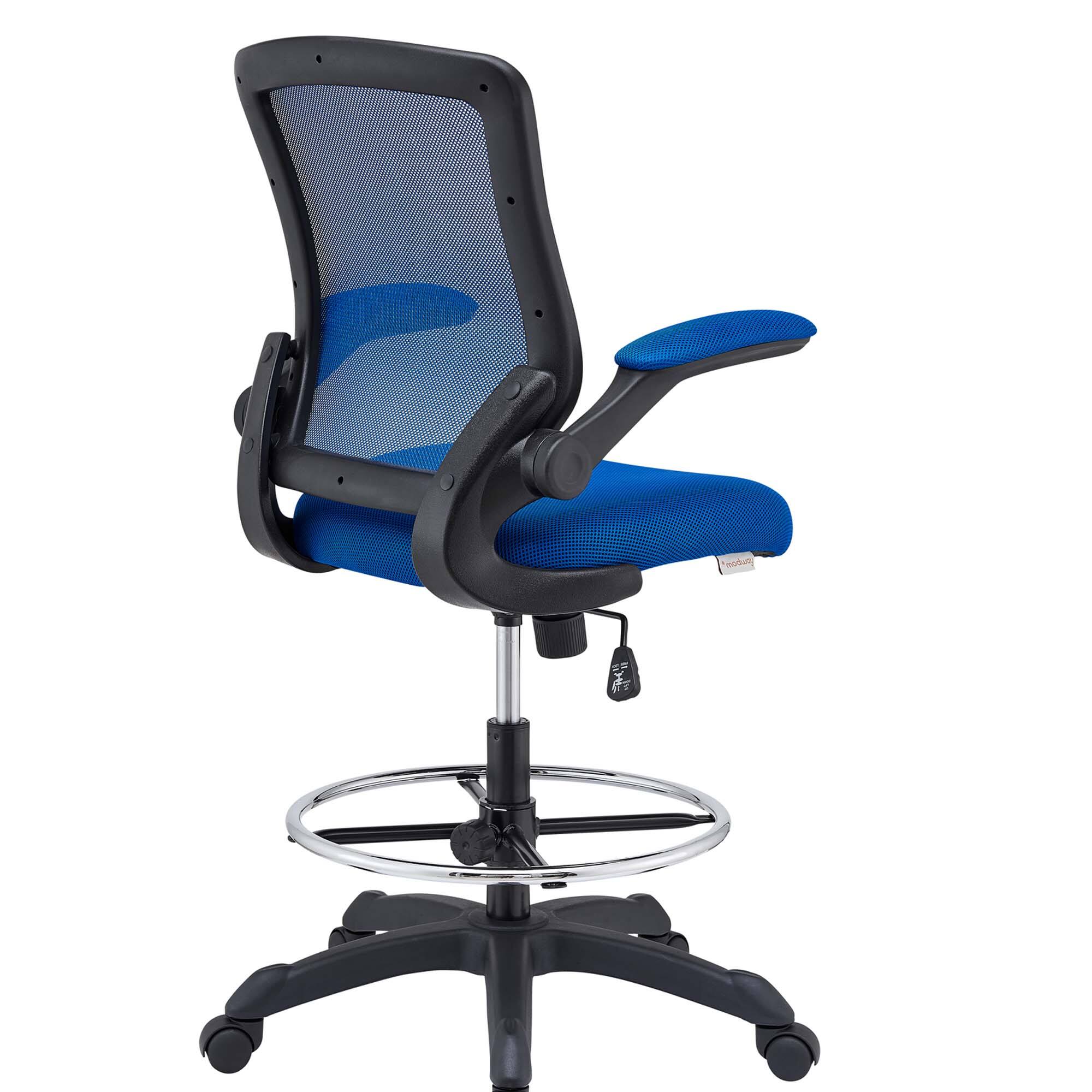 Alt View 2. Modway - Veer Drafting Chair by Modway - Blue.