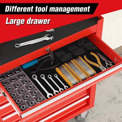 Different tool management  
Large drawer