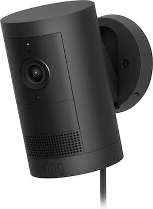 Ring - Outdoor Cam Plus, Plug-In, Wide-Angle 2K Video, Low-Light Sight for full-color night vision, Mount-anywhere versatility - Black