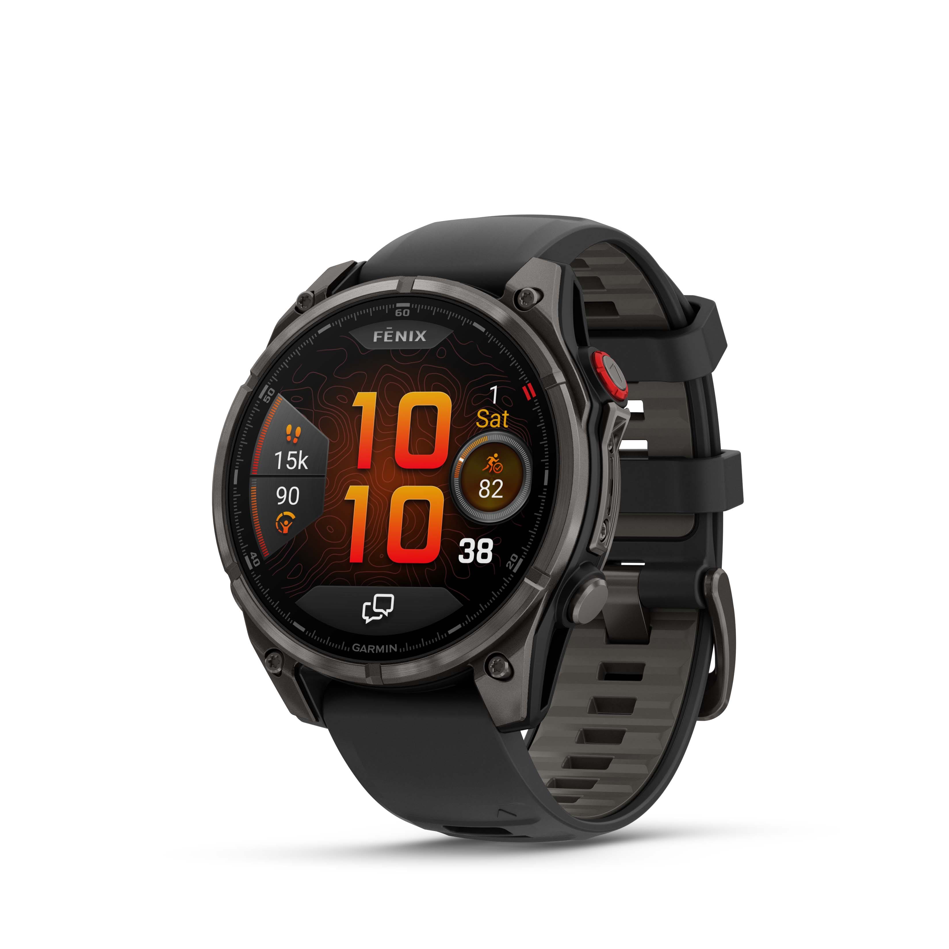 Garmin - fēnix 8 Pro AMOLED Sapphire GPS Smartwatch 47mm Fiber-reinforced polymer - Carbon Gray DLC Titanium - (2025) - Front_Zoom