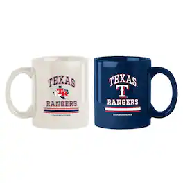 Logo Brands - Texas Rangers Two-Pack 15oz. Color Mug Set - Multicolor
