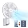 Front. VEVOR - 8.5 in Wall Mount Fan, Oscillating Hanging Fan with Remote Control, 10 ft Powerful Airflow, DC Motor, 4 Speeds & Timer - White.