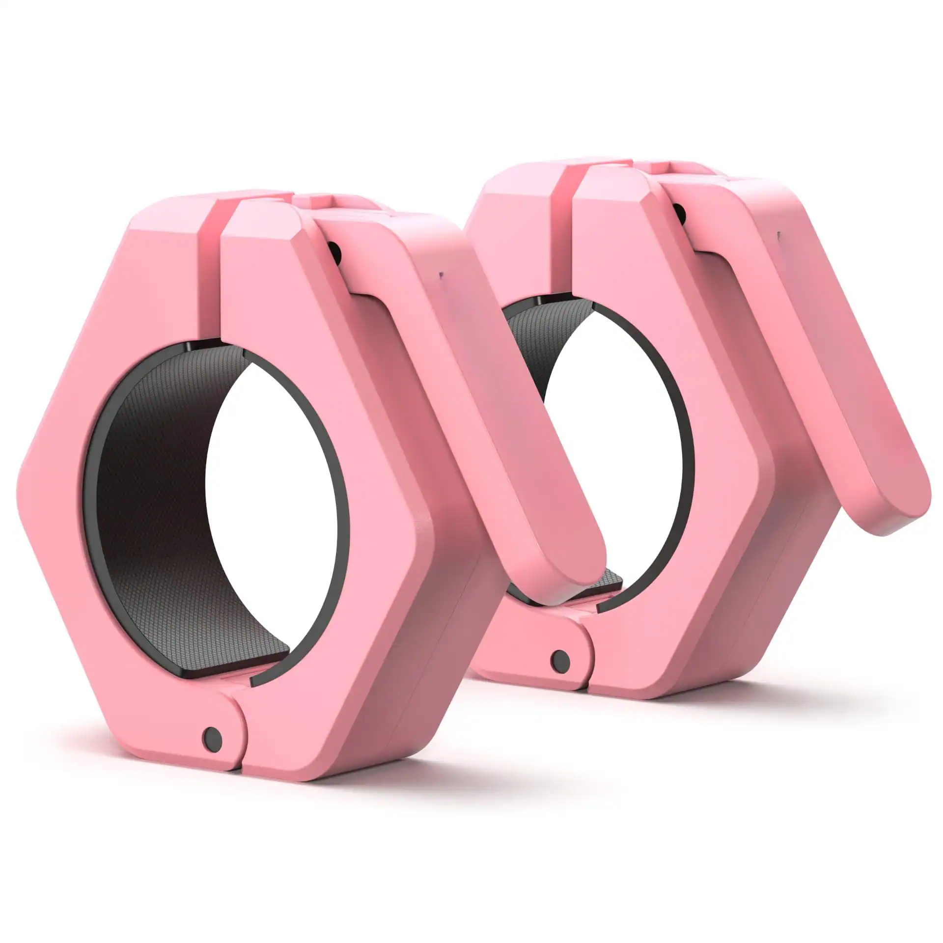 ThinkLink Electronic - Barbell Collars Magnetic Or Aluminum Locking 2 Olympic Size Weight Clamps Quick Release Collar Clips Bar - Pink