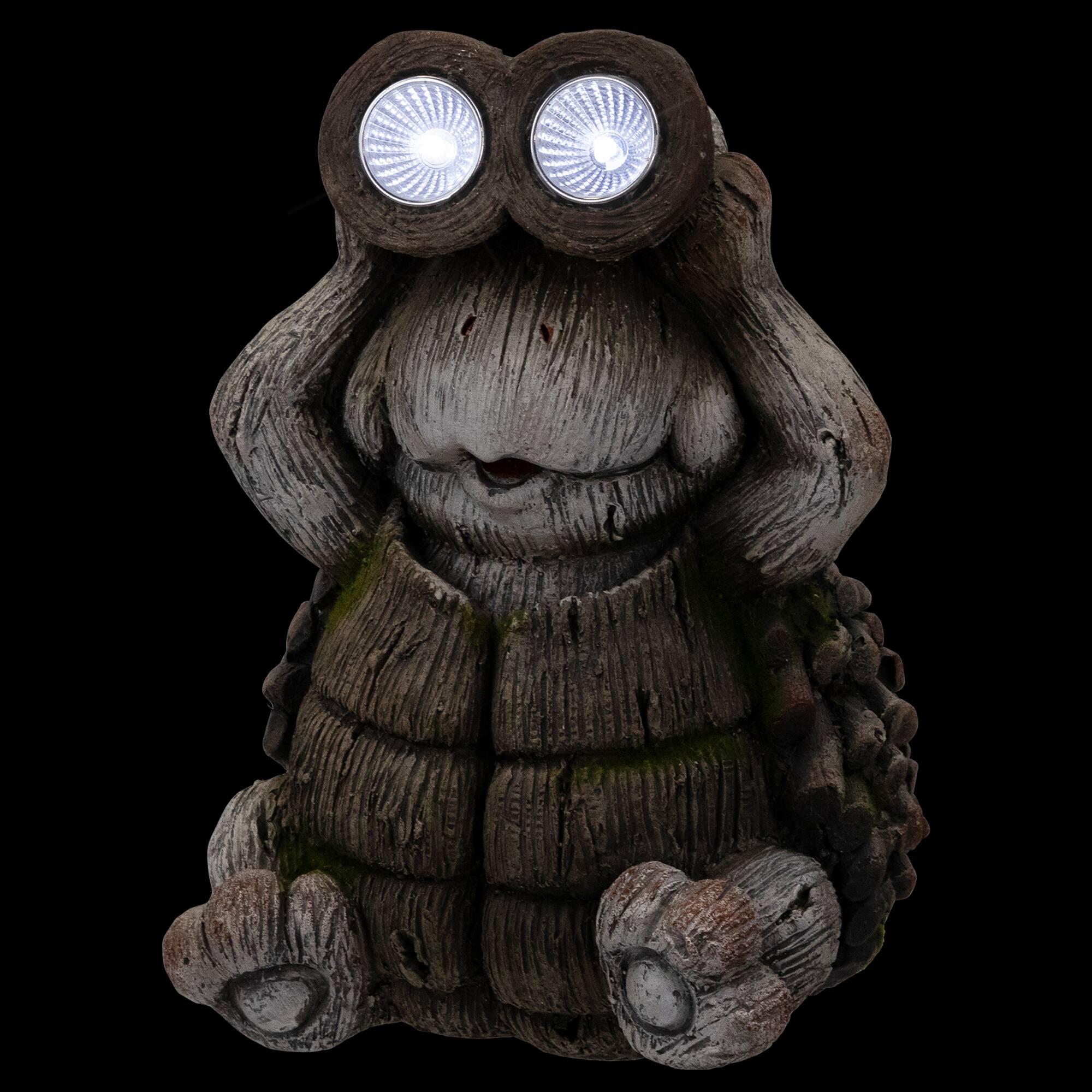 Alt View 3. Northlight - Turtle with Binoculars Outdoor Solar Lighted Garden Statue - 11.5" - Gray.