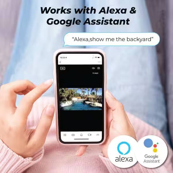 Works with Alexa & Google Assistant

"Alexa, show me the backyard"

10:23

Alexa Google Assistant