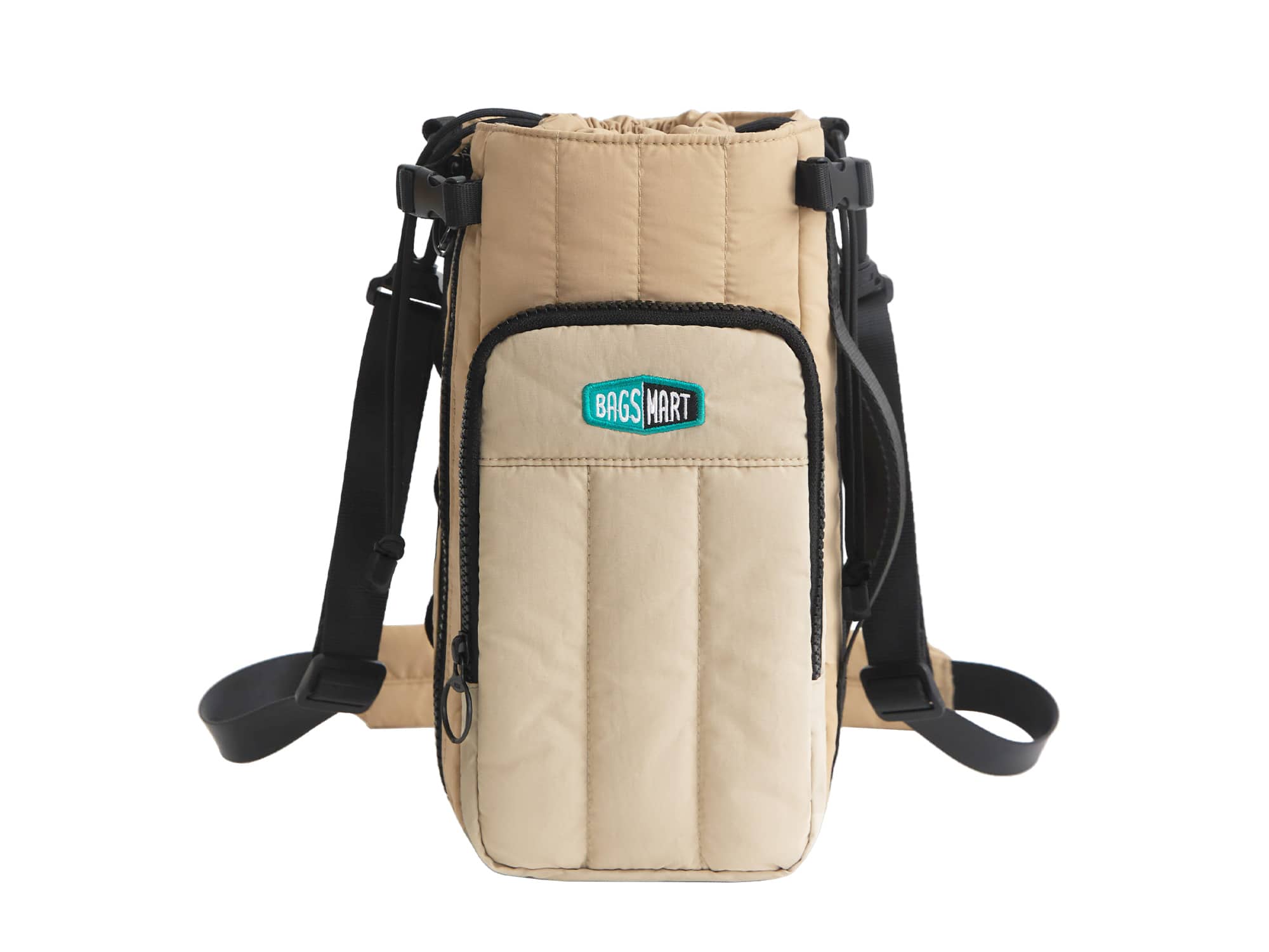 Bagsmart - Paz Expandable Water Bottle Sling, Waterproof Crossbody Bag for 32oz-64oz Bottles for Travel & Daily Use - Grullo